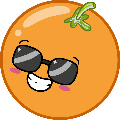 Søt smilende oransje tegneserie urban klistremerke - Tenstickers