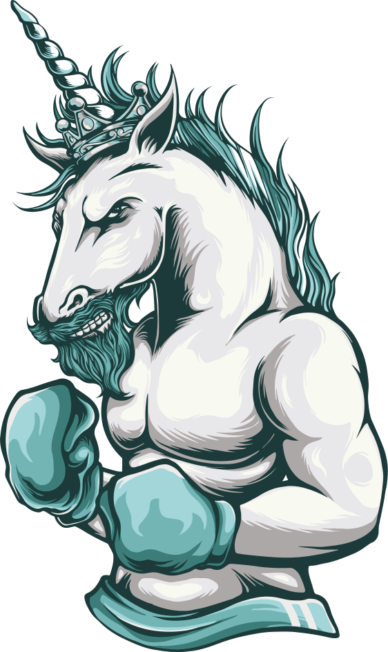Boxing Unicorn Illustration wall sticker - TenStickers
