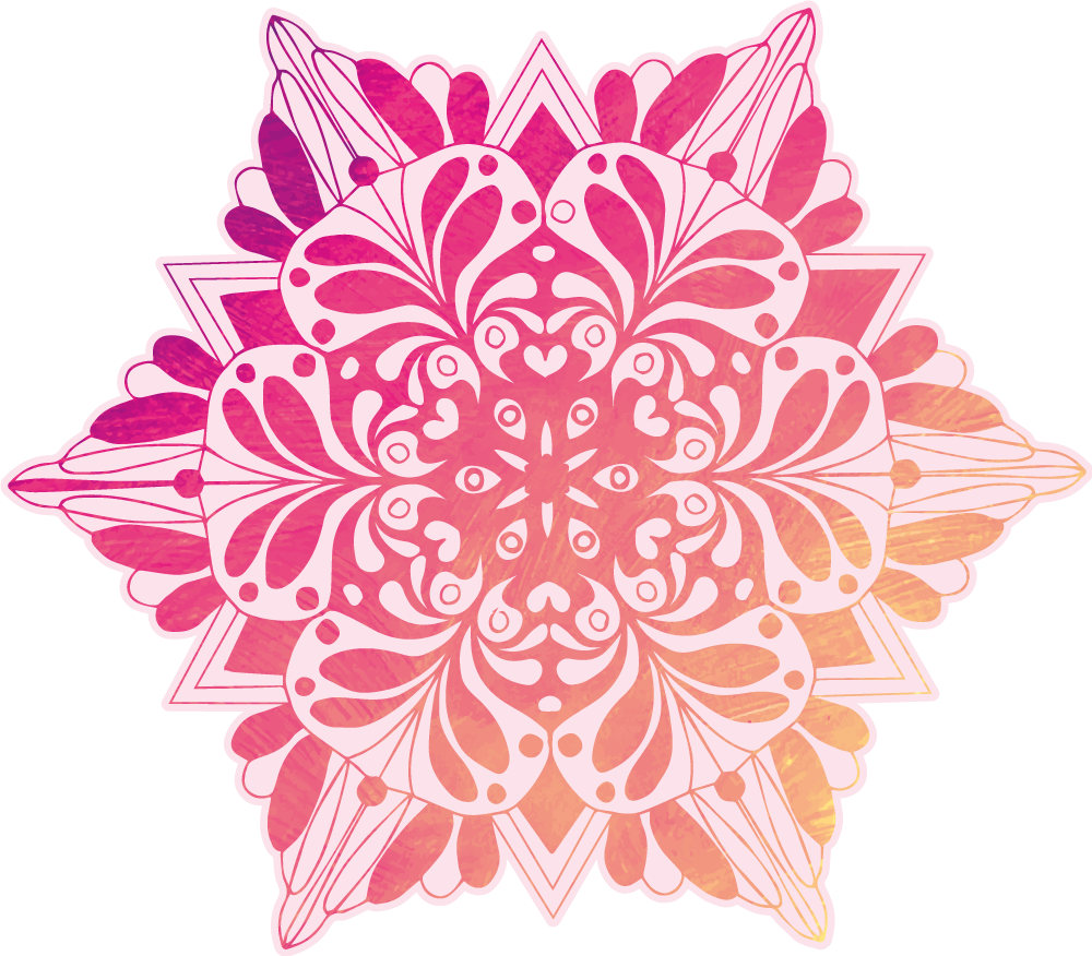 Complex botanical mandala flower wall sticker - TenStickers