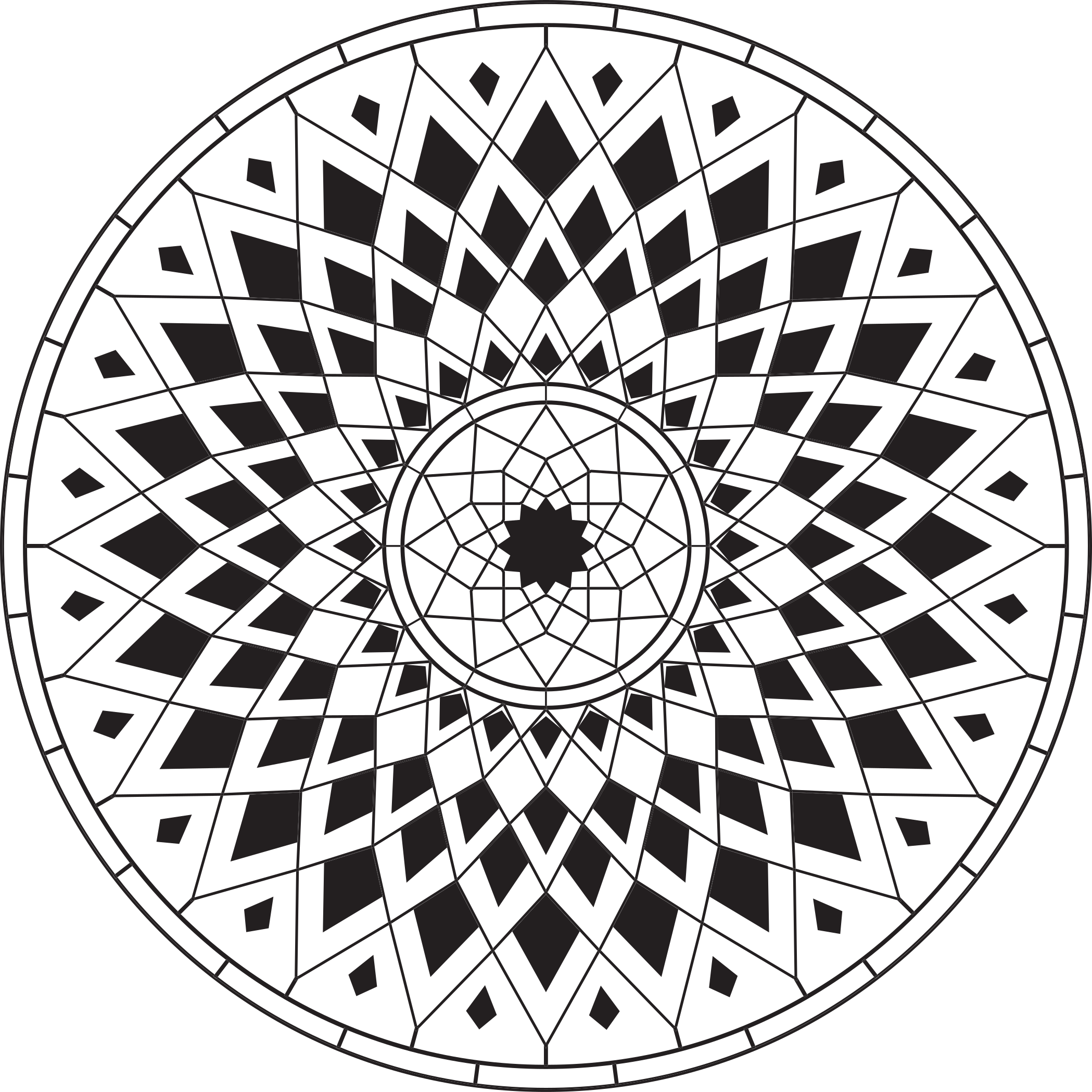 Noktalı soyut duvar sticker ile mandala tasarımı - TenStickers