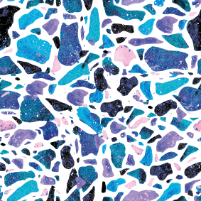 Blue mosaic tiles design tile sticker - TenStickers