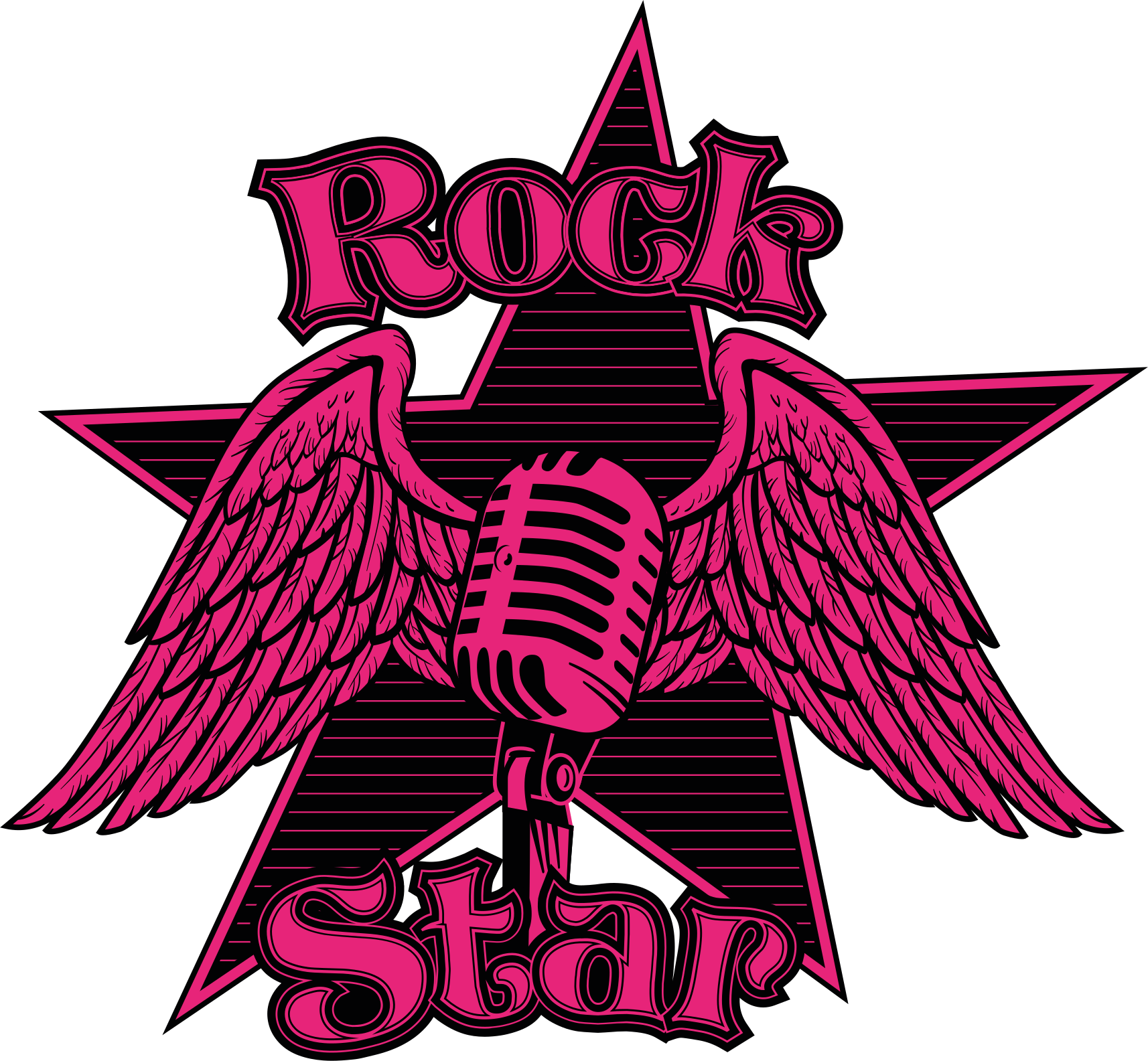 Kreatív mikrofon szárnyas falú vinil matricával - TenStickers