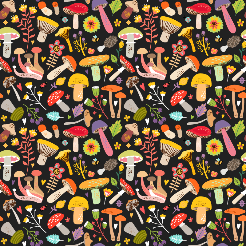 Naklejka na meble Jesienny wzór grzybów - TenStickers