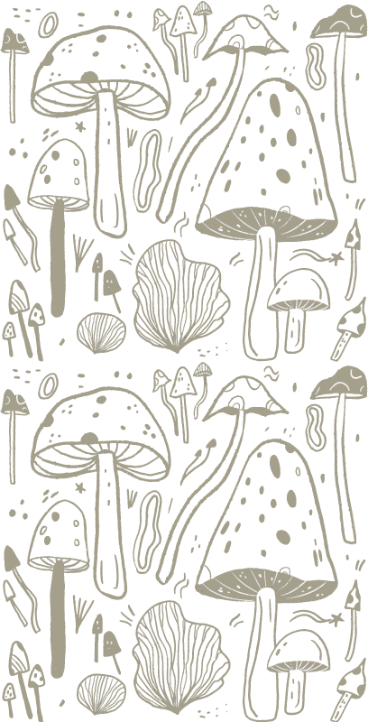 Gomba elegáns motívum Matrica Hűtő - TenStickers