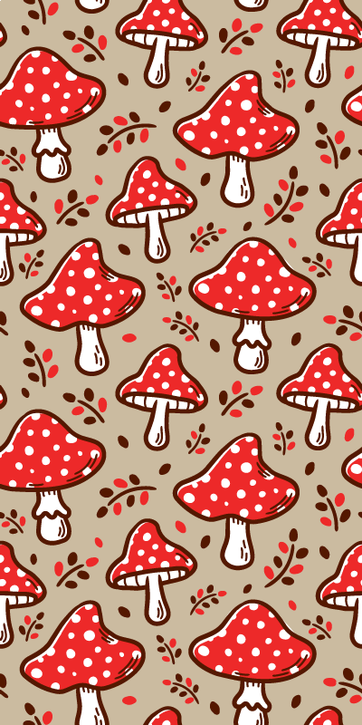 Tyypillisiä sieniä beigellä taustalla Jääkaappitarra - Tenstickers