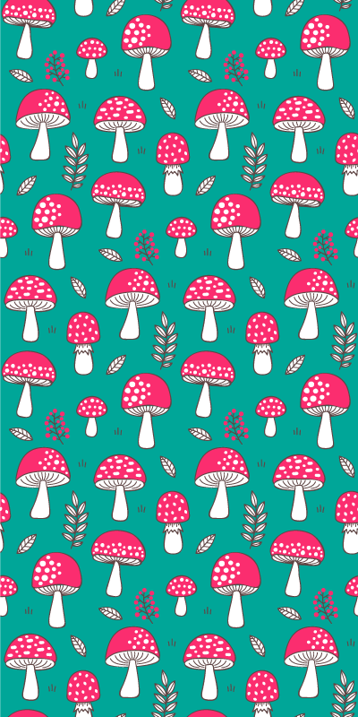 냉장고 스티커 버섯 패턴 커버 - TenStickers