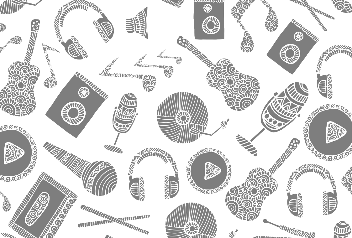 Laptop Aufkleber Musikmuster im mandala-stil - TenStickers