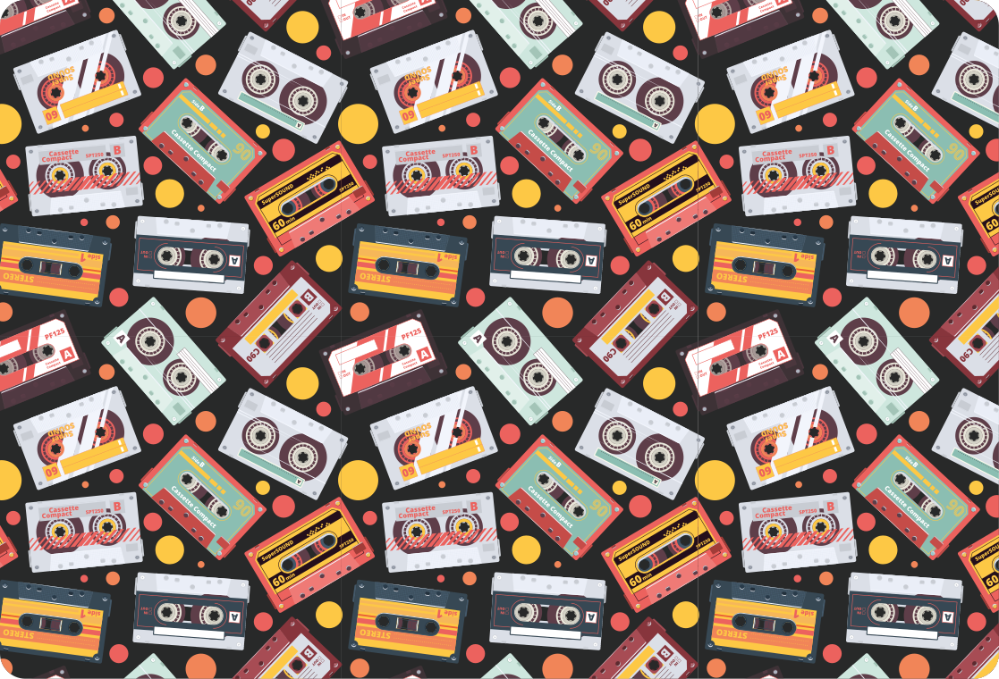 Pegatina para portátiles Patrón de cinta de cassette retro vintag