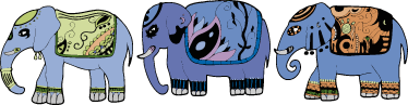 Three Elephants Wall Sticker - TenStickers