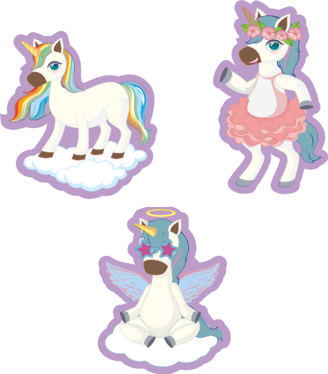 Original unicorn design wall stickers for kid - TenStickers
