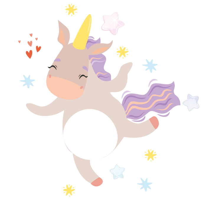 Grey unicorn dancing sticker illustration - TenStickers