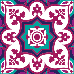 Pink maroccan bathroom tile sticker - TenStickers