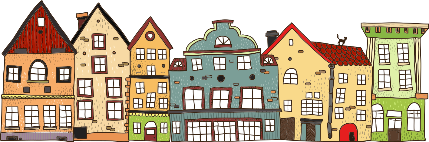 Wandtatttoo wohnzimmer flämische häuser - TenStickers