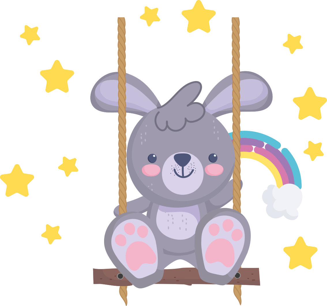 κουνελάκι με διακοσμήσεις τοίχων ζώων - TenStickers