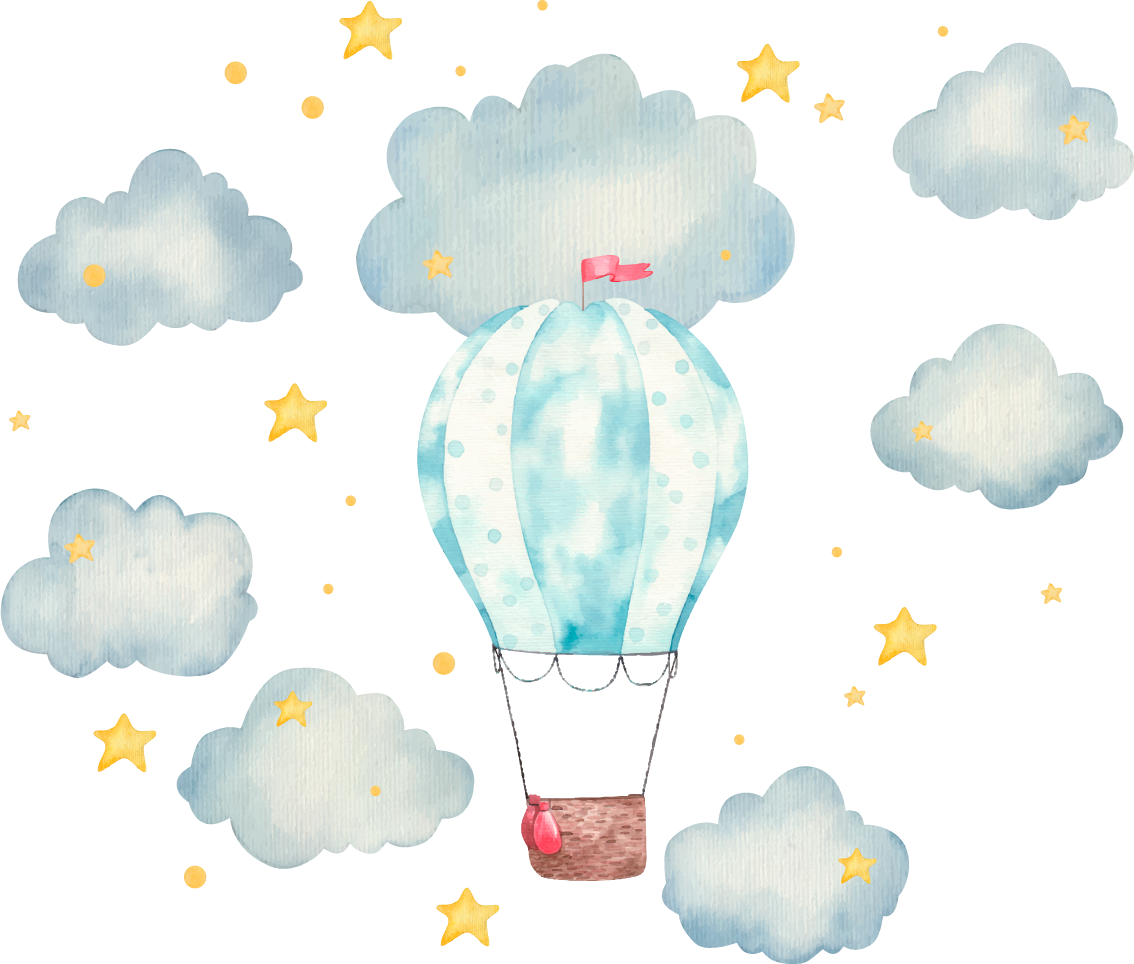 Ballooning Adventure kid's sticker - TenStickers