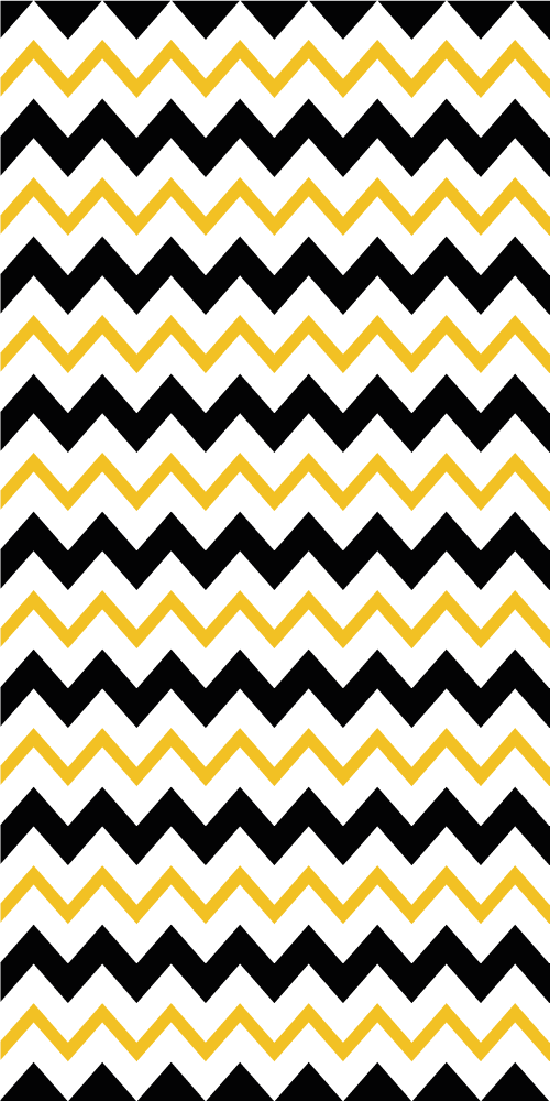 Black and yellow zig zag lines fridge sticker - TenStickers