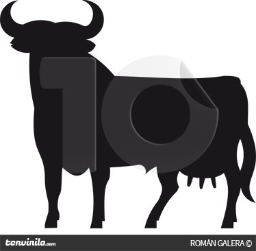 Adesivo animale design silhouette toro - TenStickers