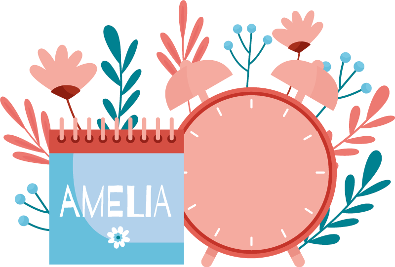 Reloj vinilo Dibujos animados de horario de verano - TenVinilo