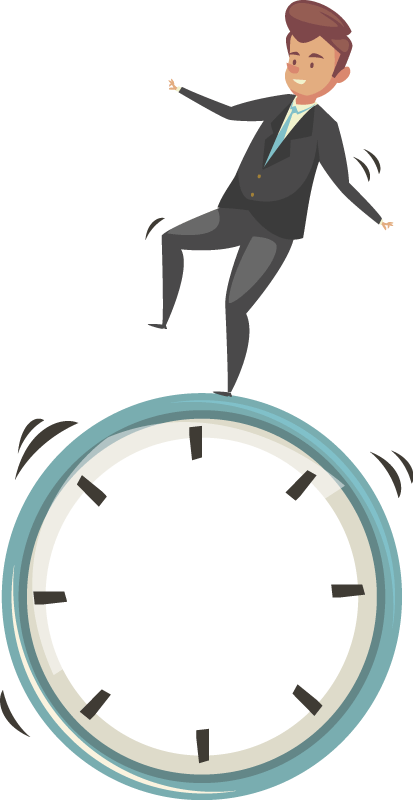 Man in evenwicht sticker klok - TenStickers