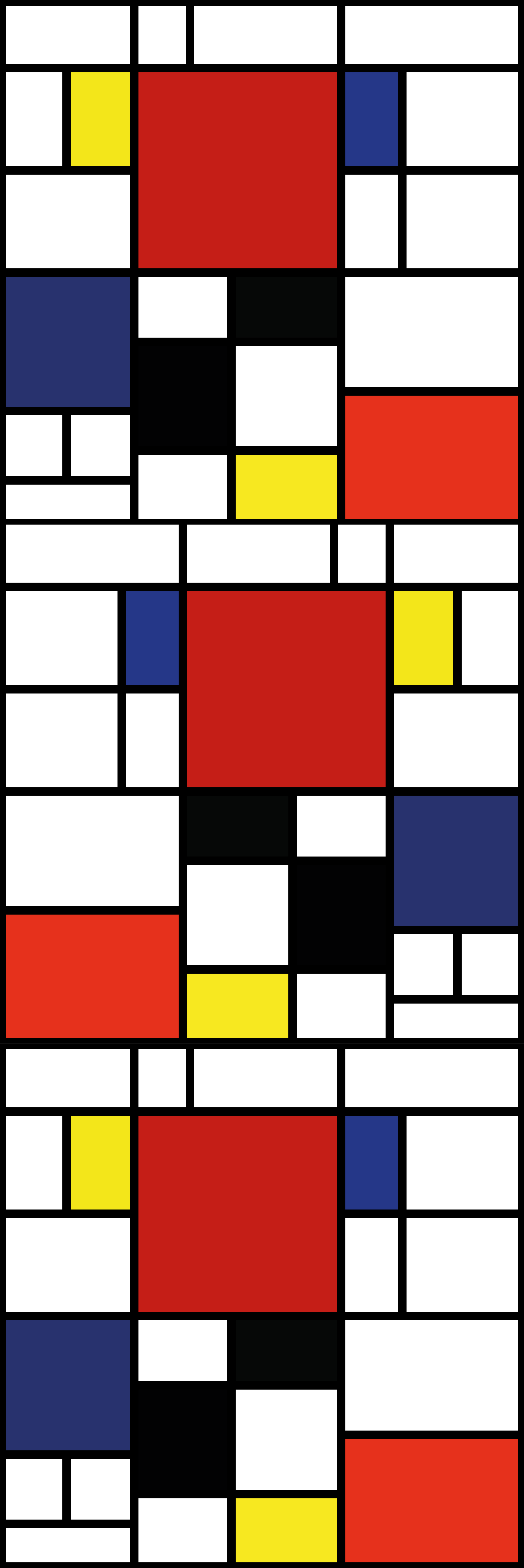 Mondrian geometric blocks door sticker - TenStickers