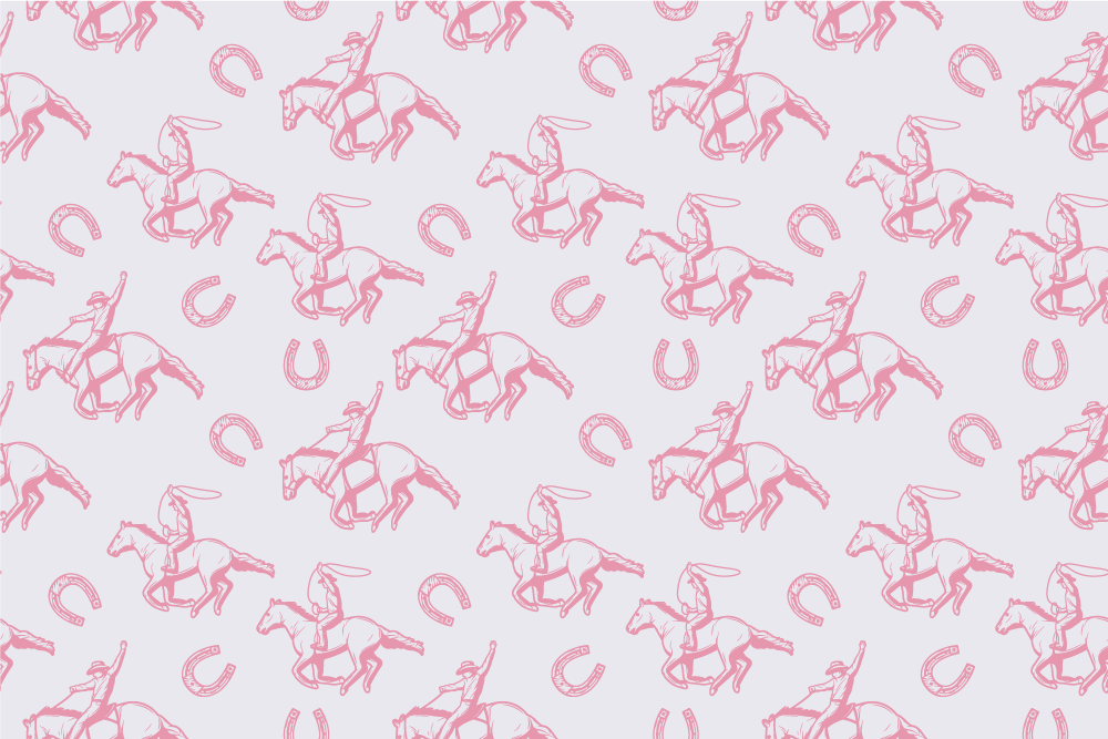 ροζ καουμπόη μοτίβο έπιπλα αυτοκόλλητο - TenStickers