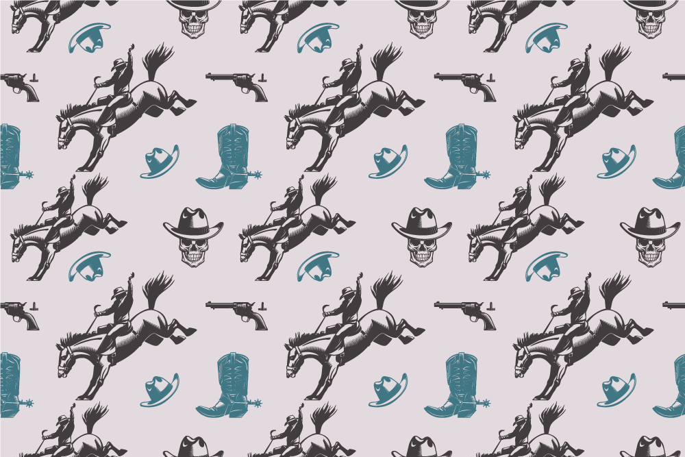 Kovbojské prvky skiny na konských platniach - Tenstickers