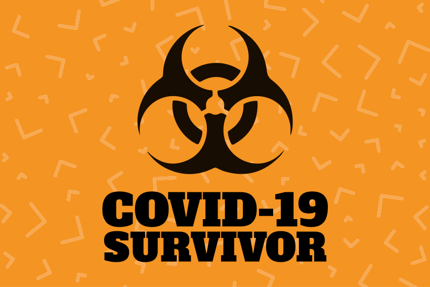 Laptop Aufkleber covid-Überlebenden-emblem - TenStickers