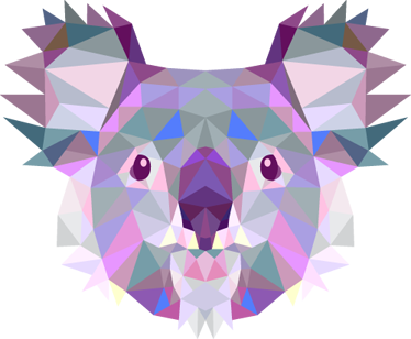 Tenstickers Muursticker 3D Prisma Koalabeer tenstickers kopen in de aanbieding