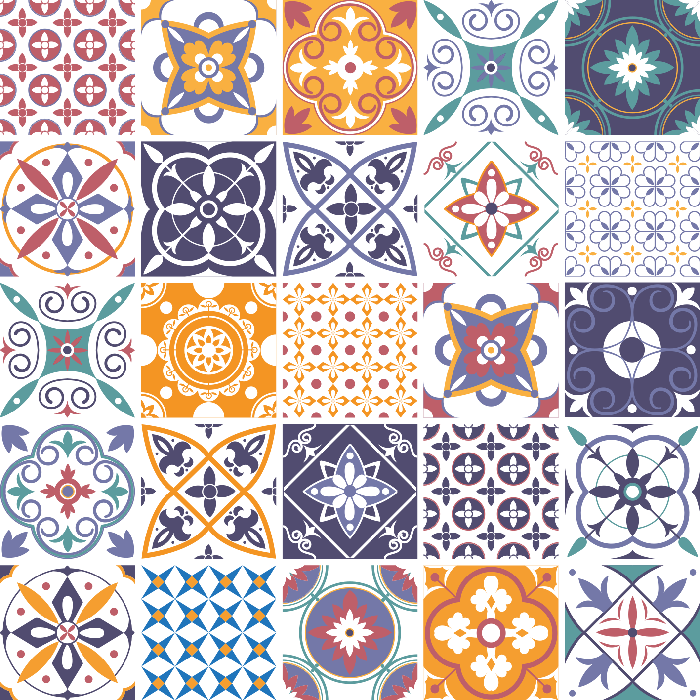 Autocolantes para móveis Padrão de mosaico colorido - TenStickers