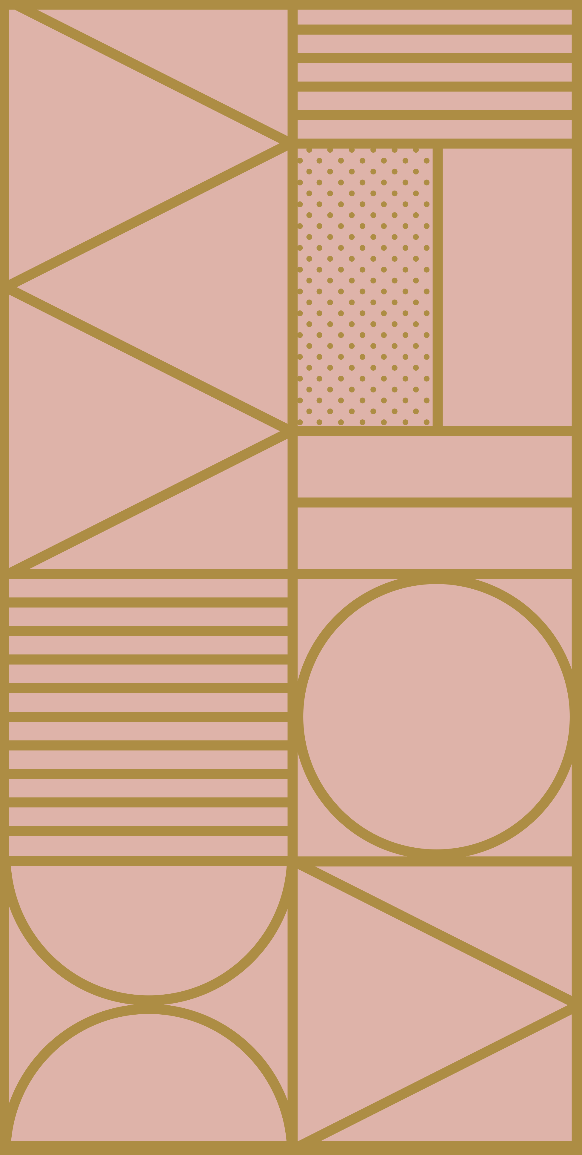 Gold and pink colors block door decal - TenStickers