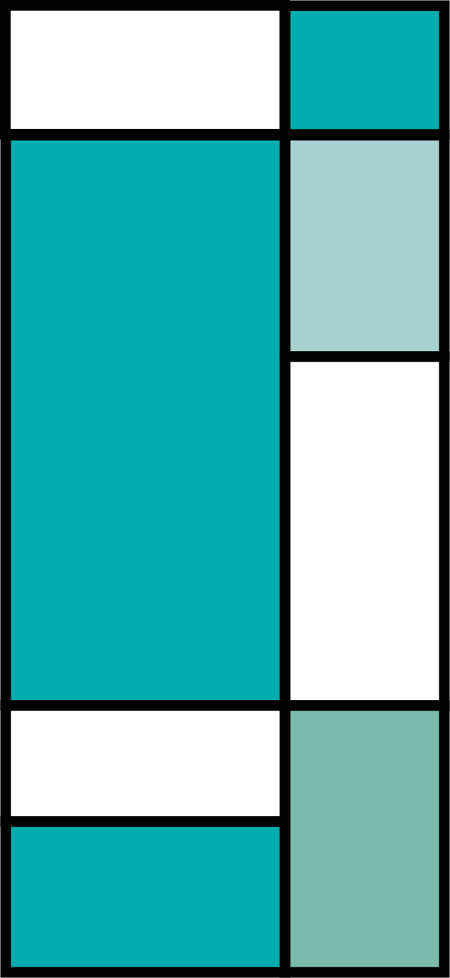 Green square color blocks door sticker - TenStickers