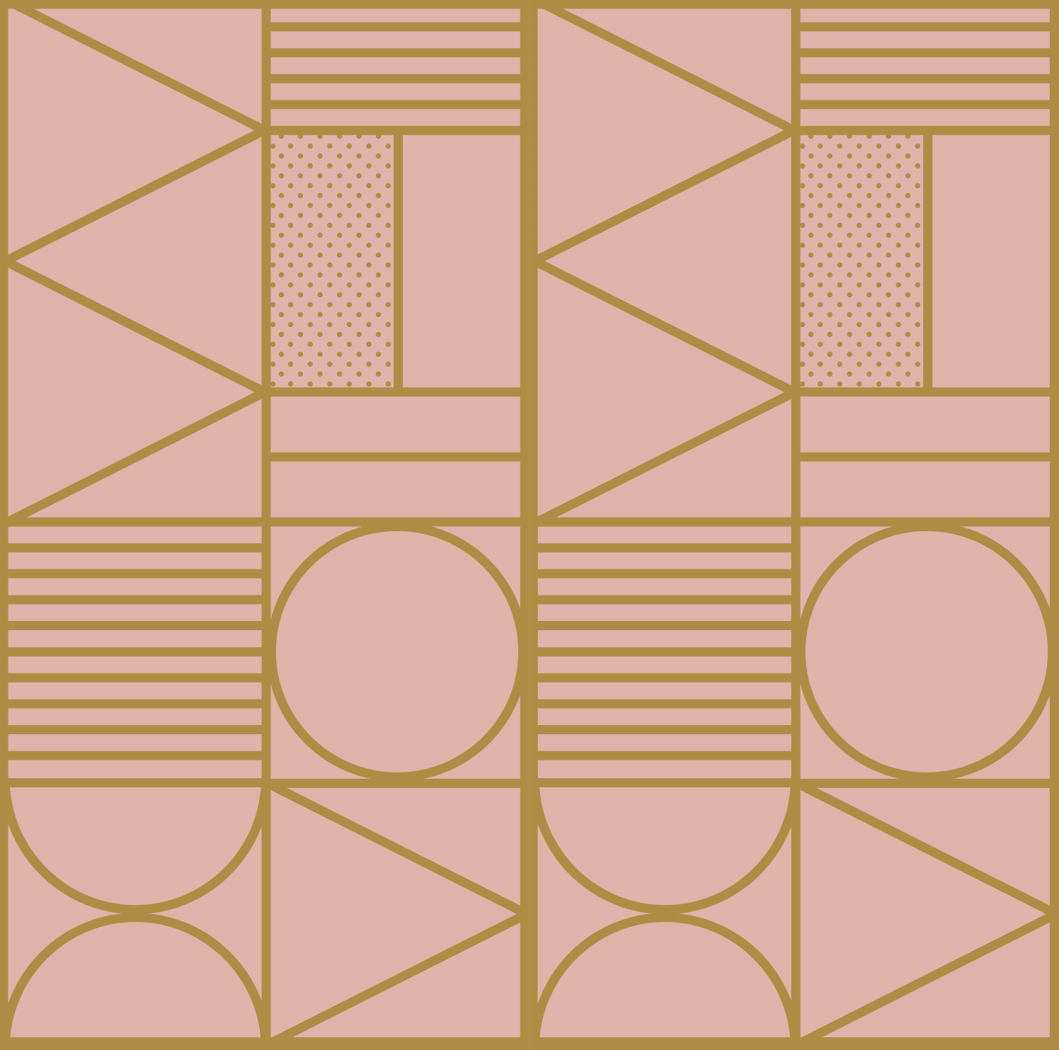 Gold and pink colors block furniture sticker - TenStickers