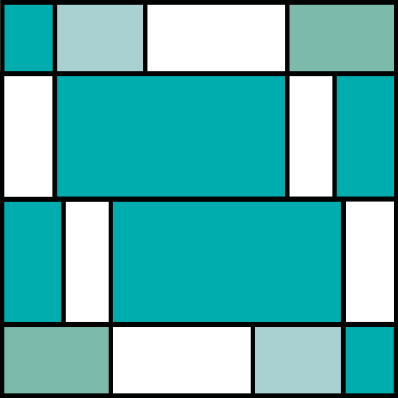 Green square color blocks furniture decal - TenStickers