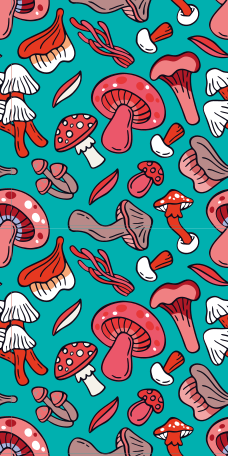 Colorful Mushroom Concept Samsung stickers - TenStickers