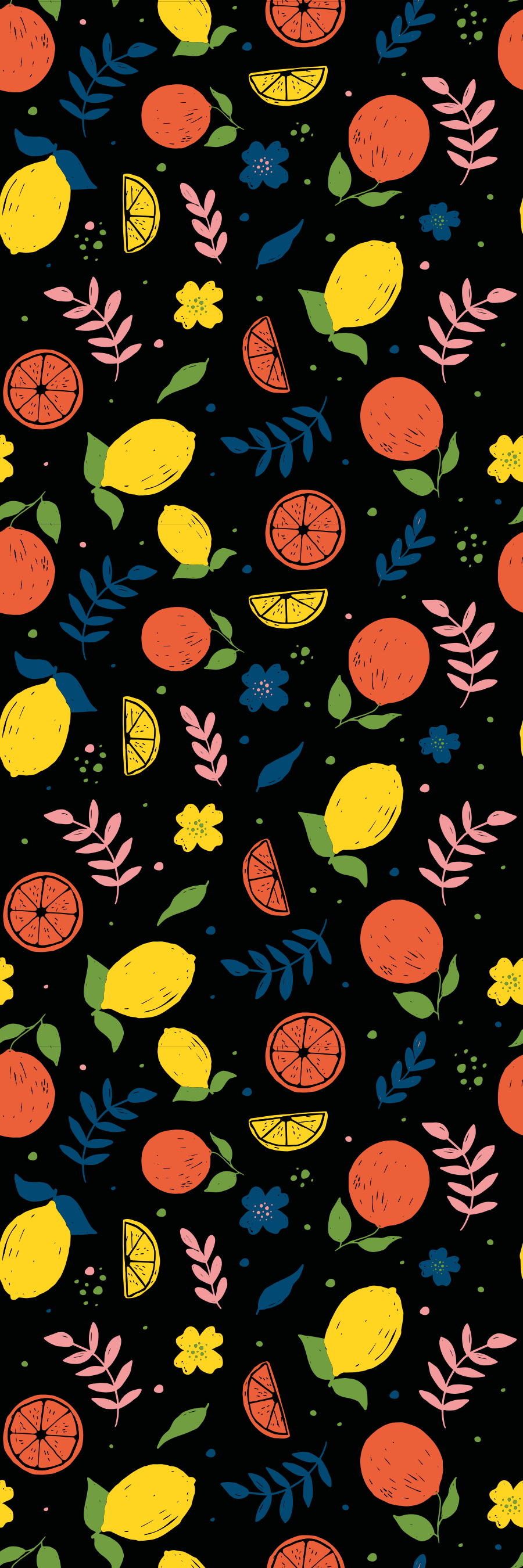 εσπεριδοειδή με φύλλα ψυγείο βινύλιο - TenStickers