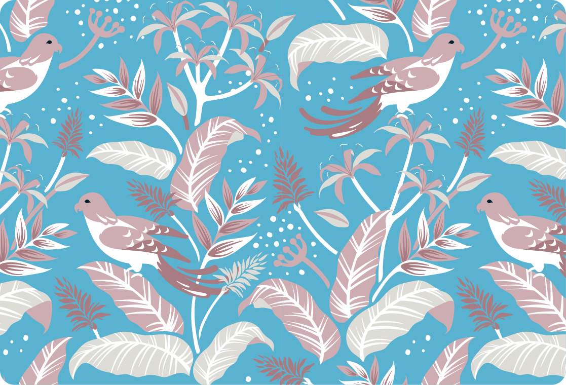 Vinilo para portátiles Bordes blancos sobre hojas tropicales azul - TenVinilo