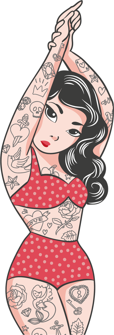 Nude Pin Up Girl Wall Sticker - TenStickers