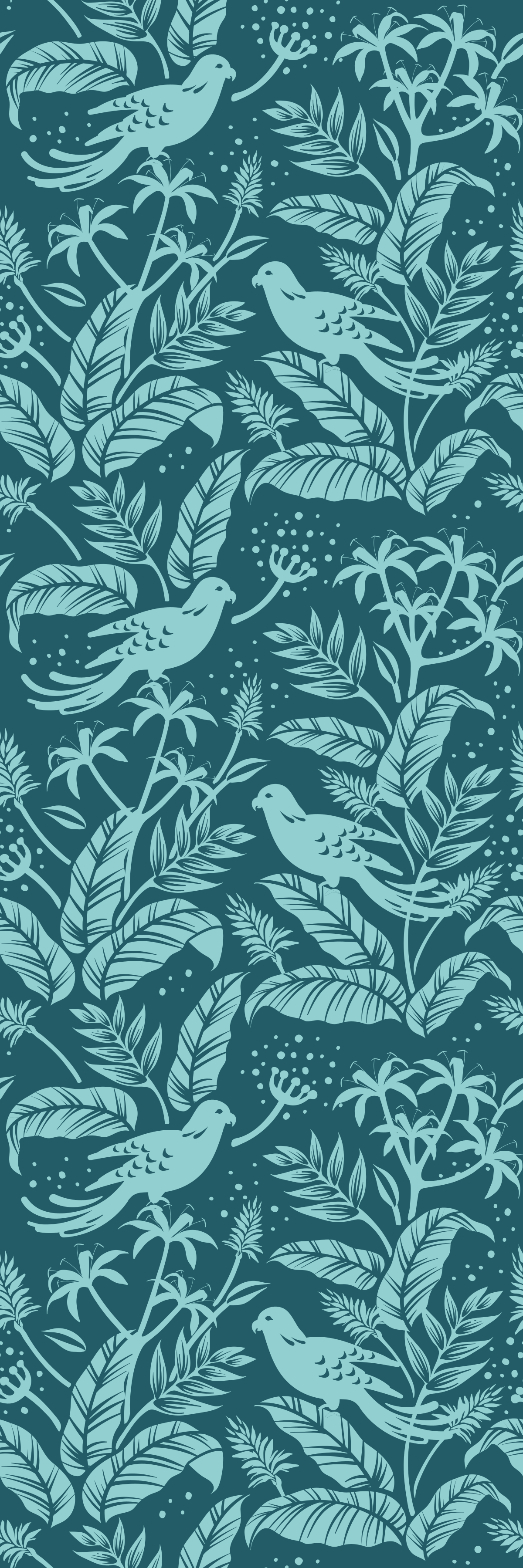 Turquoise flying birds fridge decal - TenStickers