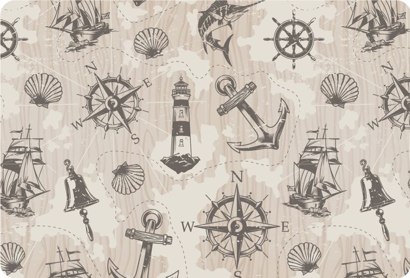 Adesivo per laptop elementi della mappa nautica - TenStickers