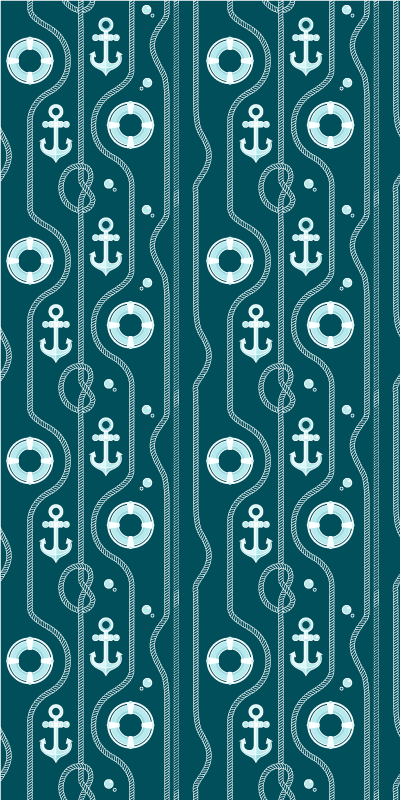 Pellicola adesiva per frigorifero abito nautico e ancora - TenStickers