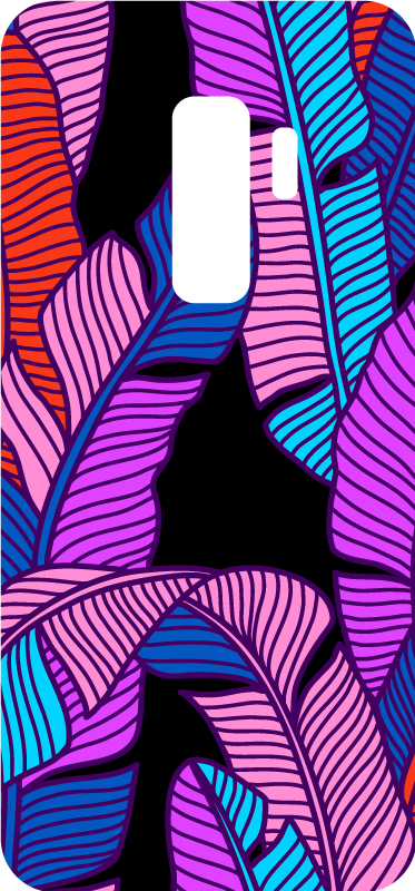 Pegatina Samsung patrón de hojas vibrantes - TenVinilo