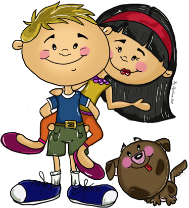 Kids Friends and Pet Wall Sticker - TenStickers