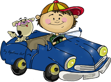 Barn pojke förare väggdekor - Tenstickers