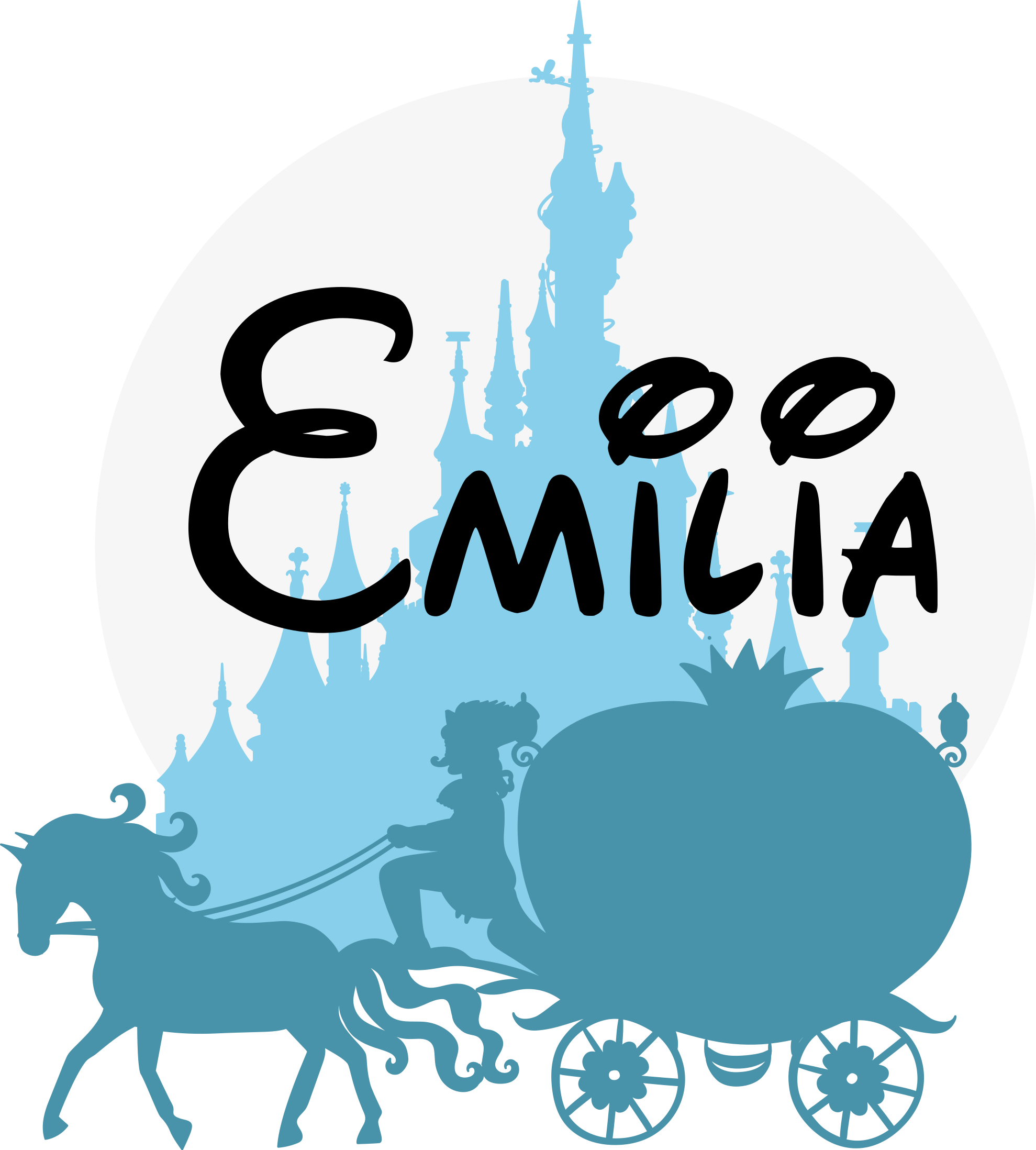 Slott med vogn og hest illustrasjon klistremerker - Tenstickers