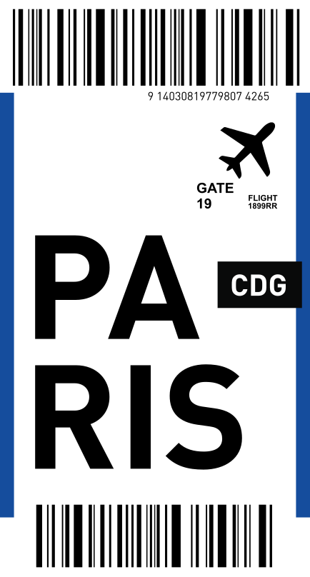 autocolante de passagem de avião para paris huawei - TenStickers