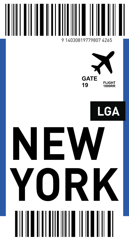 Sticker billet d'avion pour new york huawei - TenStickers