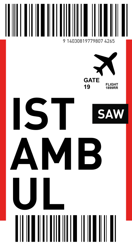 Istanbul uçak bileti iphone çıkartması - TenStickers
