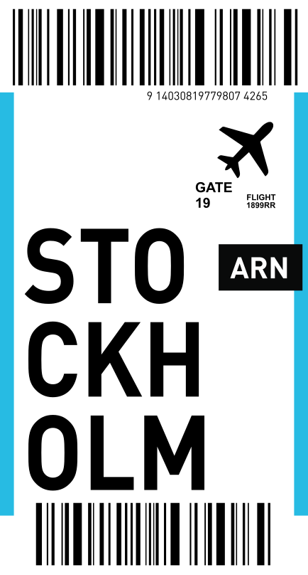 Flygbiljett till stockholm iphone klistermärke - Tenstickers