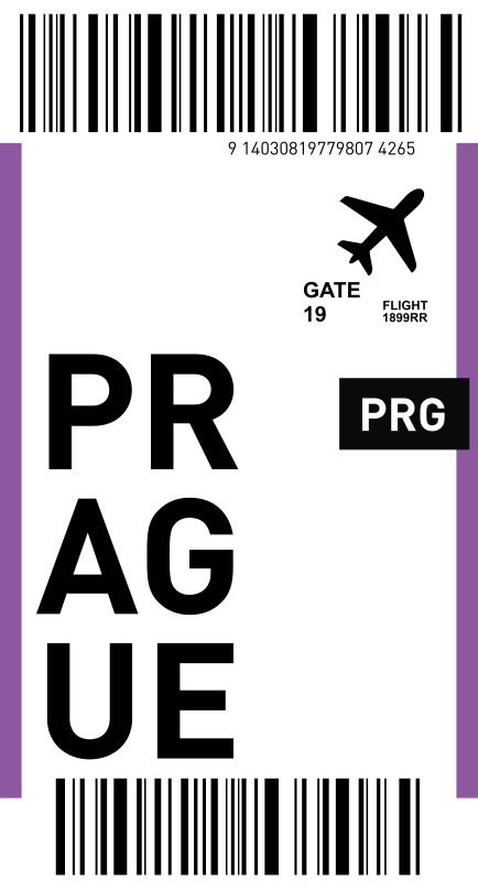 Samolepka letenka do prahy samsung - TenStickers