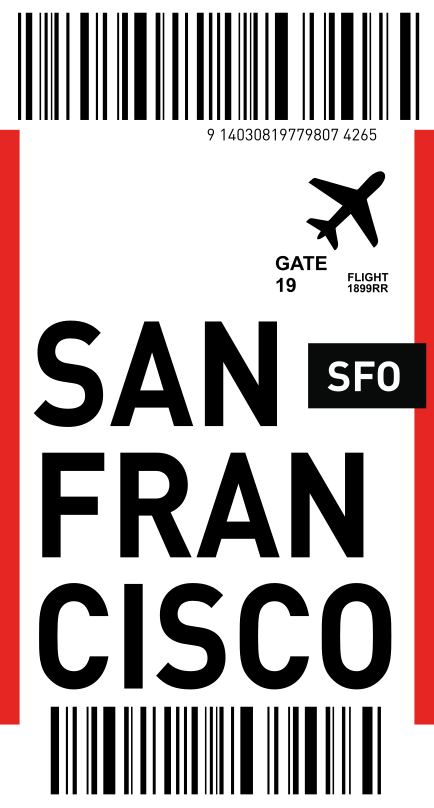 Samsung Aufkleber Flugticket nach san francisco - TenStickers